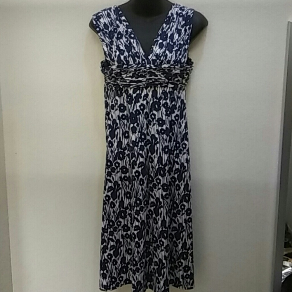 BCBG Navy Floral Printed Dress